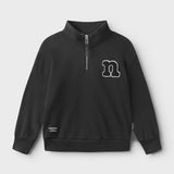 Nununu - 1/2 Zip Letter Sweatshirt - Black