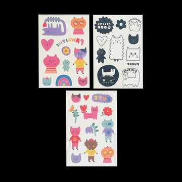 Ooly - Tattoo Palooza x Suzy - Mini Temporary Tattoos - Pawsitive Cats