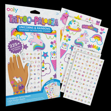 Ooly - Tattoo Plooza - Temporary Tattoos & Nail Stickers - Unicorns & Rainbows