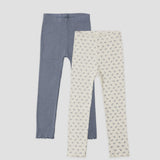 Rylee & Cru - Ribbed Legging Set Natural Blue Ditsy, Heathered Marine