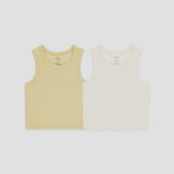 Rylee & Cru - Ribbed Tank Set - Yellow, Ivory