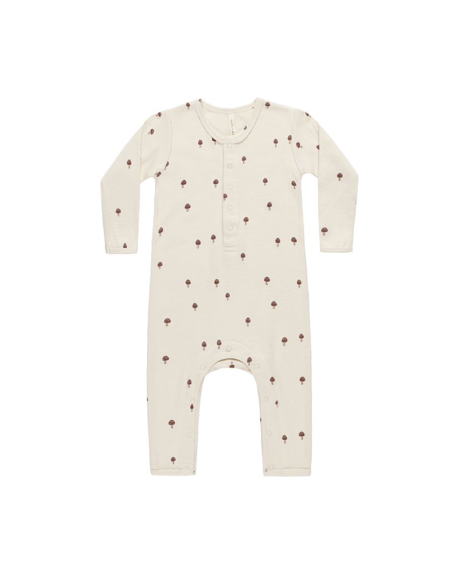 Quincy Mae - Ribbed Baby Jumpsuit - Natural Mushrooms