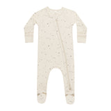 Quincy Mae - Bamboo Zip Footie - Natural Twinkle