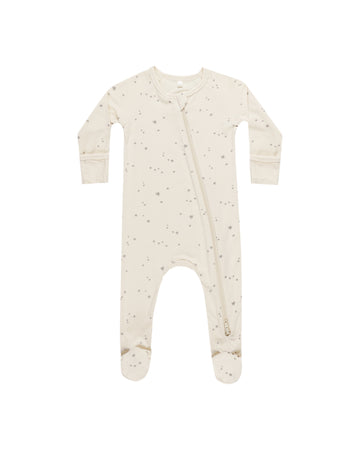 Quincy Mae - Bamboo Zip Footie - Natural Twinkle