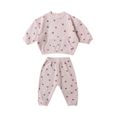 Quincy Mae - Waffle Slouch Set - Hearts