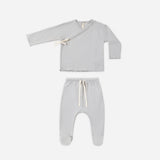 Quincy mae - Wrap Top + Footed Pant Set Cloud