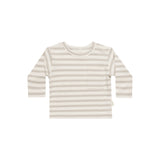 Quincy Mae - Long Sleeve Pocket Tee - Grey Stripe