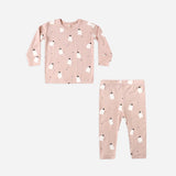 Quincy Mae - Bamboo Pajama Set - Pink Ghost