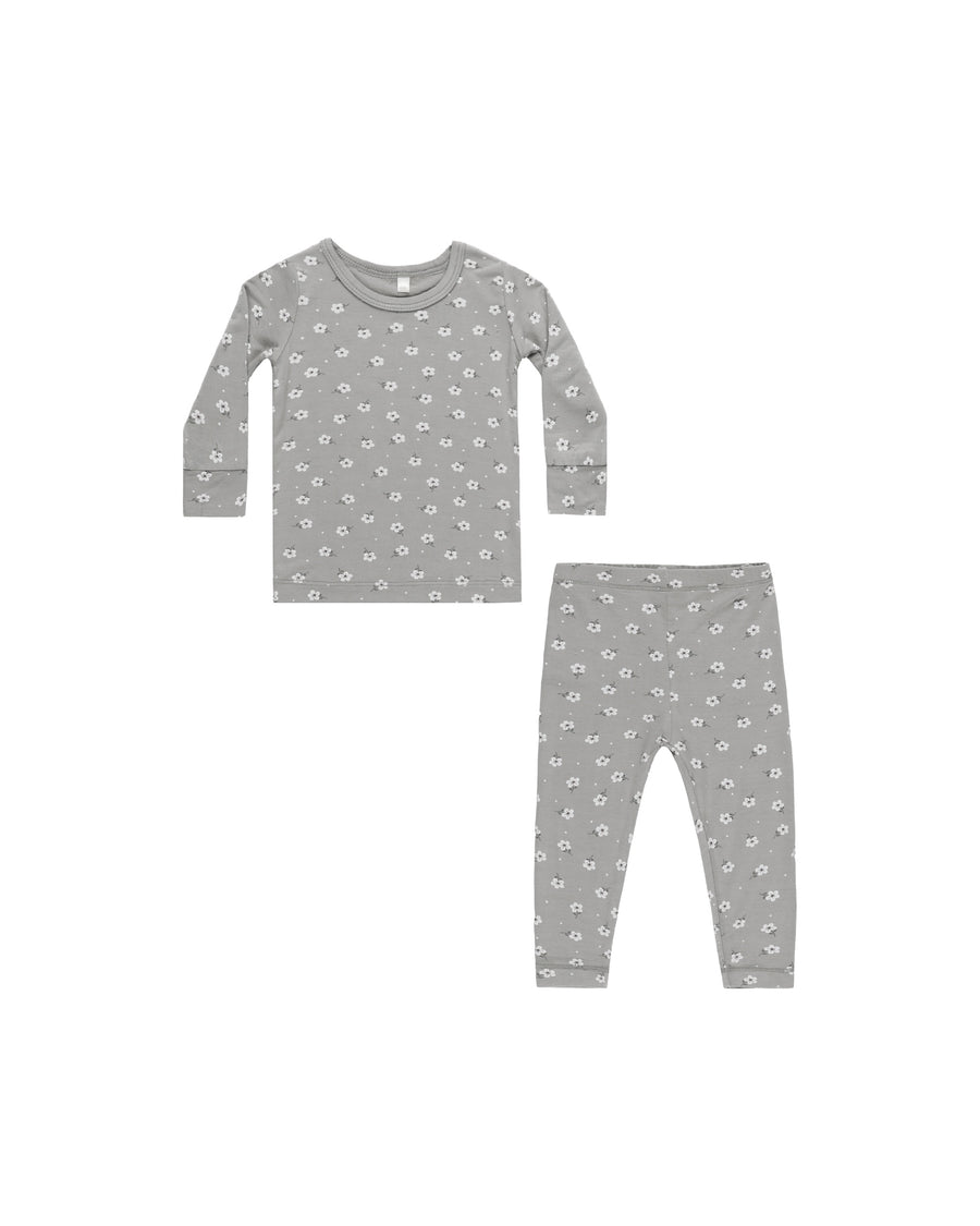 Quincy Mae - Bamboo Pajama Set - Blue Ditsy