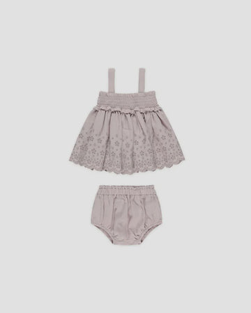 Quincy Mae - Mae Smocked Top + Bloomer Set - Lavender