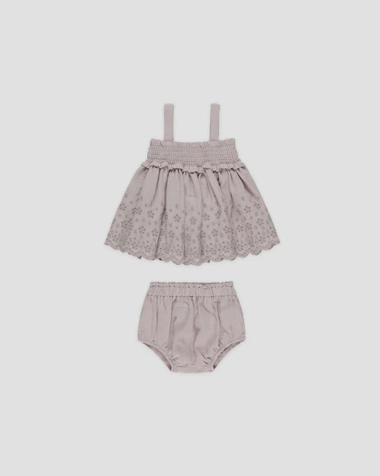 Quincy Mae - Mae Smocked Top + Bloomer Set - Lavender
