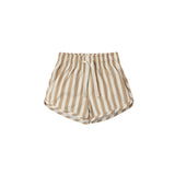 Quincy Mae - Boys Swim Short Retro Latte Stripe
