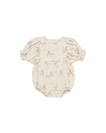 Quincy Mae - Cosette Romper - Natural Unicorns