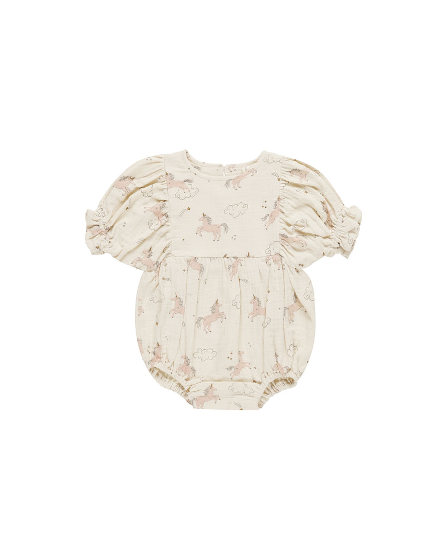 Quincy Mae - Cosette Romper - Natural Unicorns