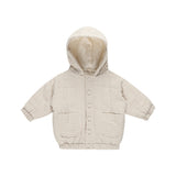 Quincy Mae - Hooded Woven Jacket - Basil Stripe