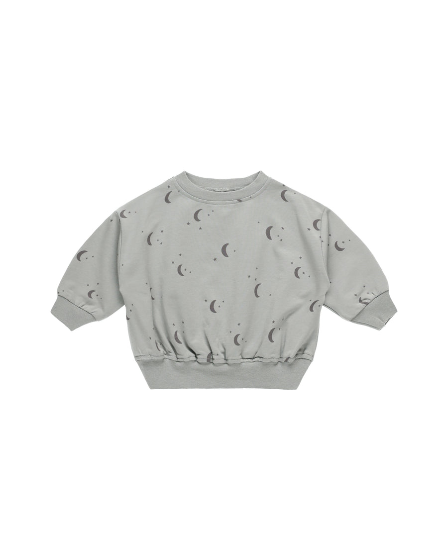 Quincy Mae - Relaxed Sweatshirt - Dusty Blue Moons