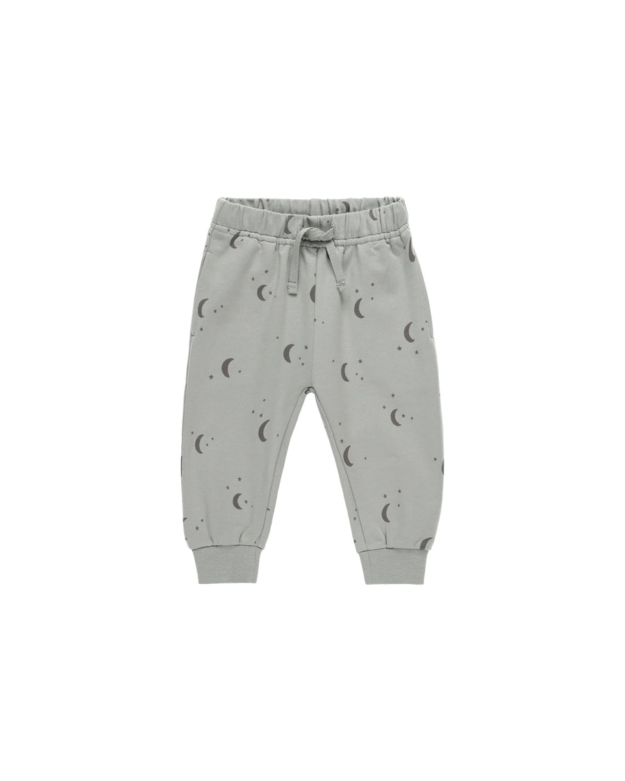 Quincy Mae - Relaxed Sweatpant - Dusty Blue Moons