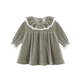 Quincy Mae - Velour Baby Dress - Spruce