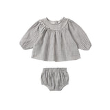 Quincy Mae - Mia Top + Bloomer Set Midnight Gingham