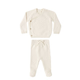 Quincy Mae - Knit Wrap Top + Pant Set Natural