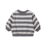 Quincy Mae - Oversized Crew Sweatshirt Midnight Stripe