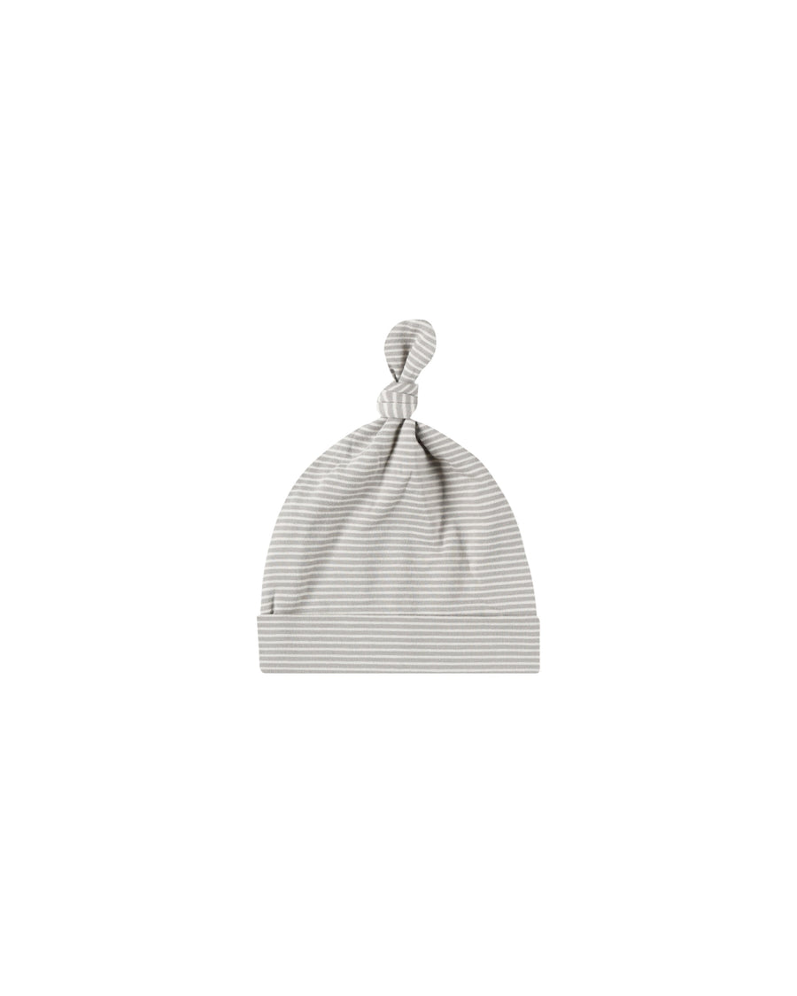 Quincy Mae - Knotted Baby Hat - Blue Micro Stripe