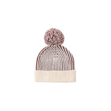 Quincy Mae - Beanie Black Cherry Stripe