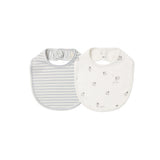 Quincy Mae - Jersey Snap Bib - 2 Pack Sheep - Cloud Stripe