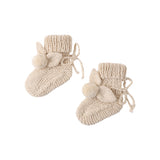 Quincy Mae - Bunny Knit Booties Ecru