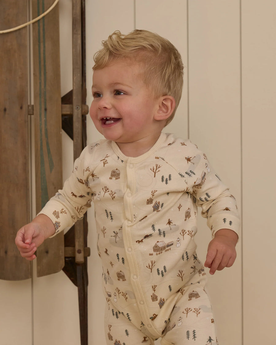 Rylee & Cru - Organic Long John Pajama - Winter Town