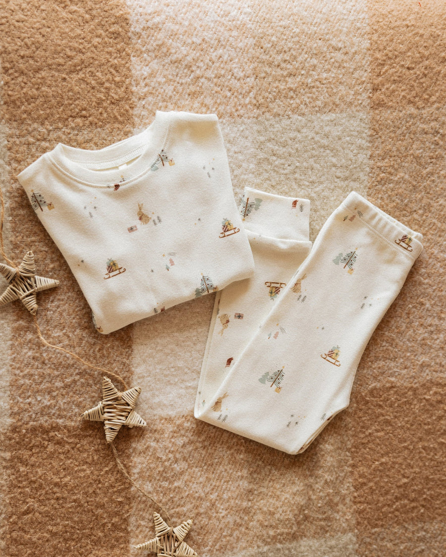 Rylee & Cru - Organic Long Sleeve Pajama Set - Winter Town