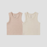 Rylee & Cru - Ribbed Tank Set Shell, Heathered Blush