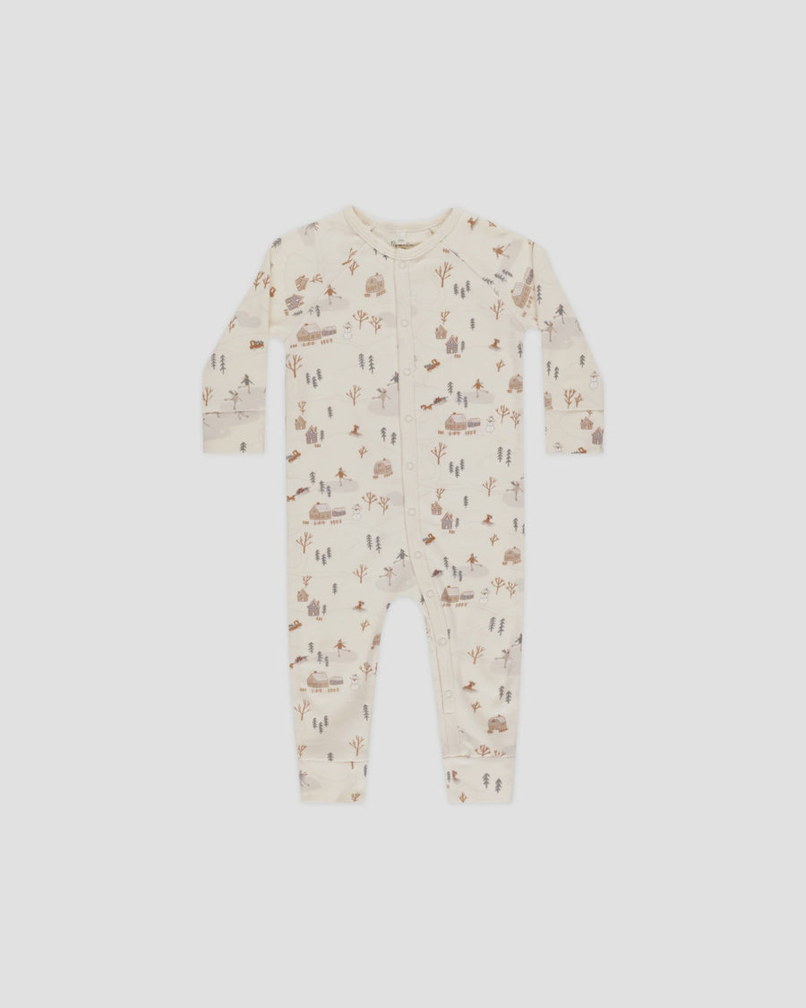 Rylee & Cru - Organic Long John Pajama - Winter Town