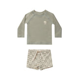 Rylee & Cru - Rash Guard Set Palm Check - Sage