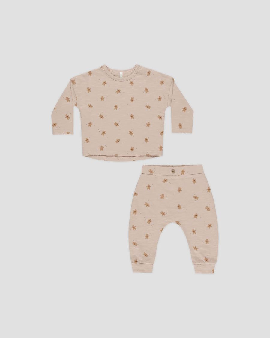 Rylee & Cru - Long Sleeve Tee & Pant Set - Gingerbread