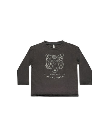 Rylee & Cru - Raw Edge Long Sleeve - Wolf Pack Washed Black