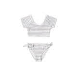 Rylee & Cru - Cropped Rashguard Set Periwinkle Stripe