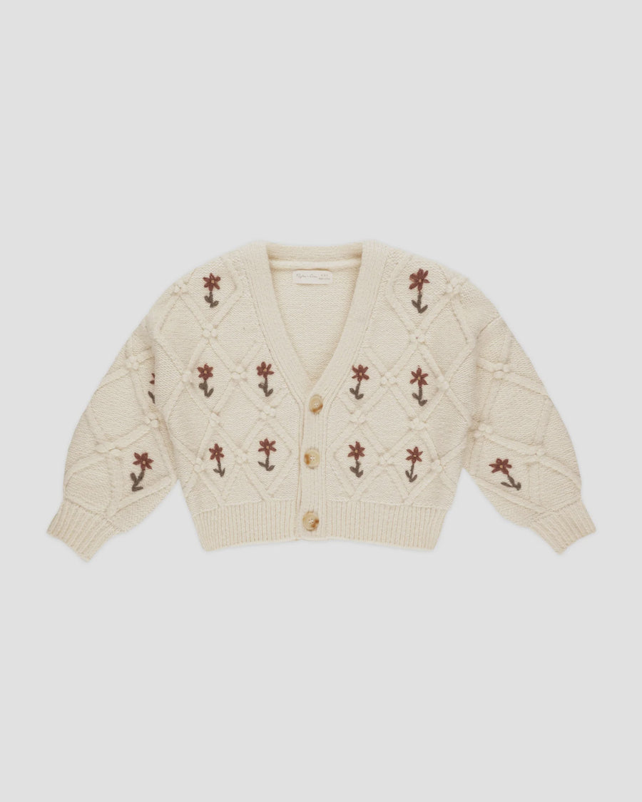 Rylee & Cru - Boxy Cardigan - Winter Floral Embroidery