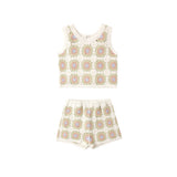 Rylee & Cru - Crochet Tank Set Citron Daisy Check