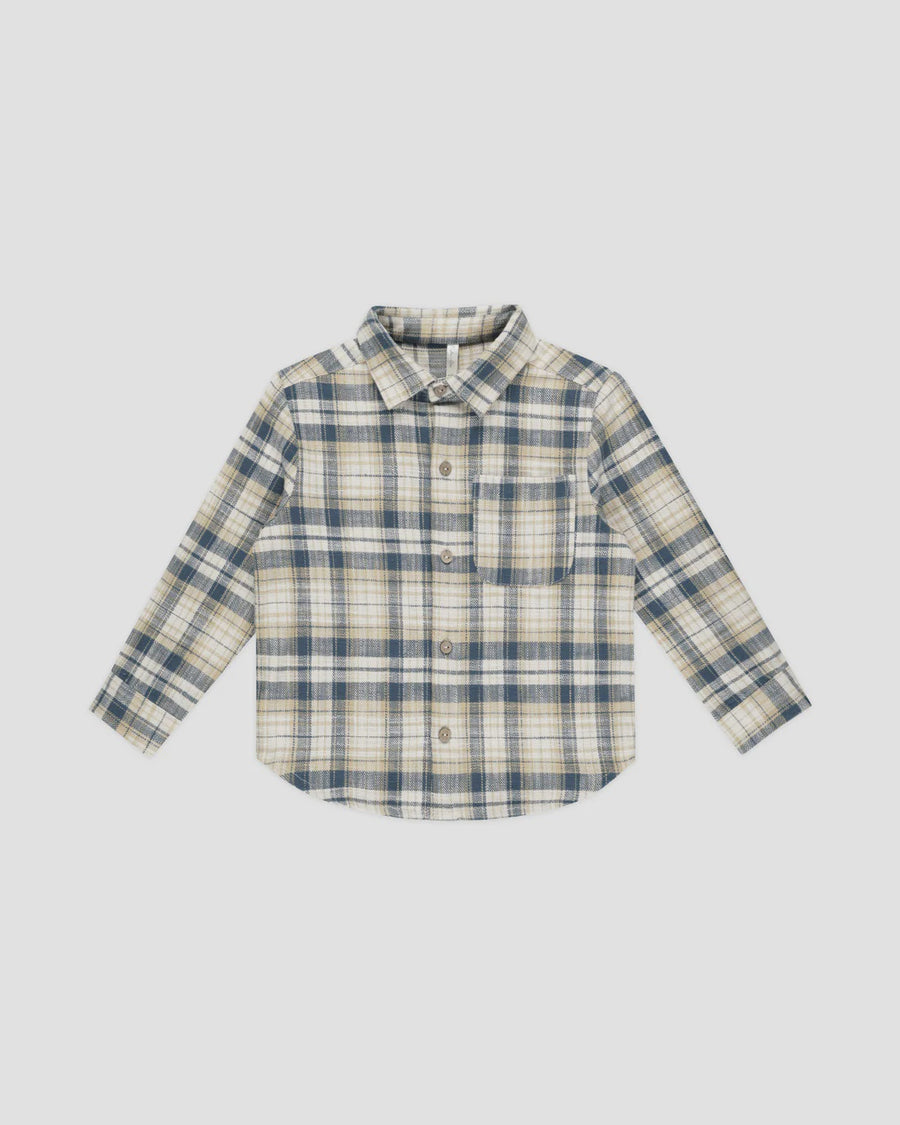 Rylee & Cru - Collared Long Sleeve Shirt - Indigo Plaid