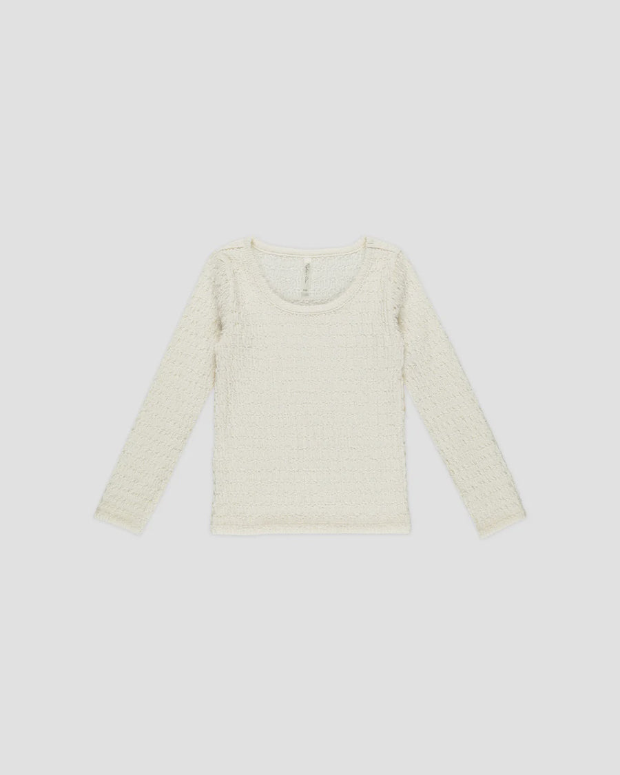 Rylee & Cru - Textured Long Sleeve Top - Ivory