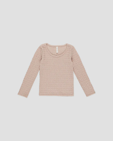 Rylee & Cru - Textured Long Sleeve Top - Rose