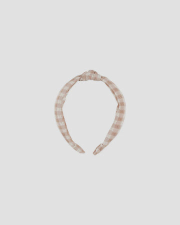 Rylee & Cru - Knotted Headband - Pink Gingham