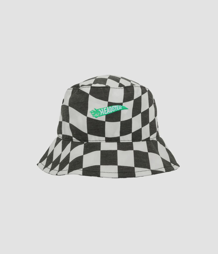 Headster - Racing Flag Bucket Hat - Black