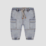 Souris Mini - Denim Pants with Cargo Pockets - Pale Blue