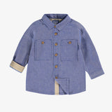 Souris Mini -  Shirt in Chambray Cotton - Mottled Blue