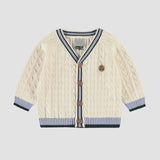 Souris Mini - Knit Vest with Vertical Twist - Cream