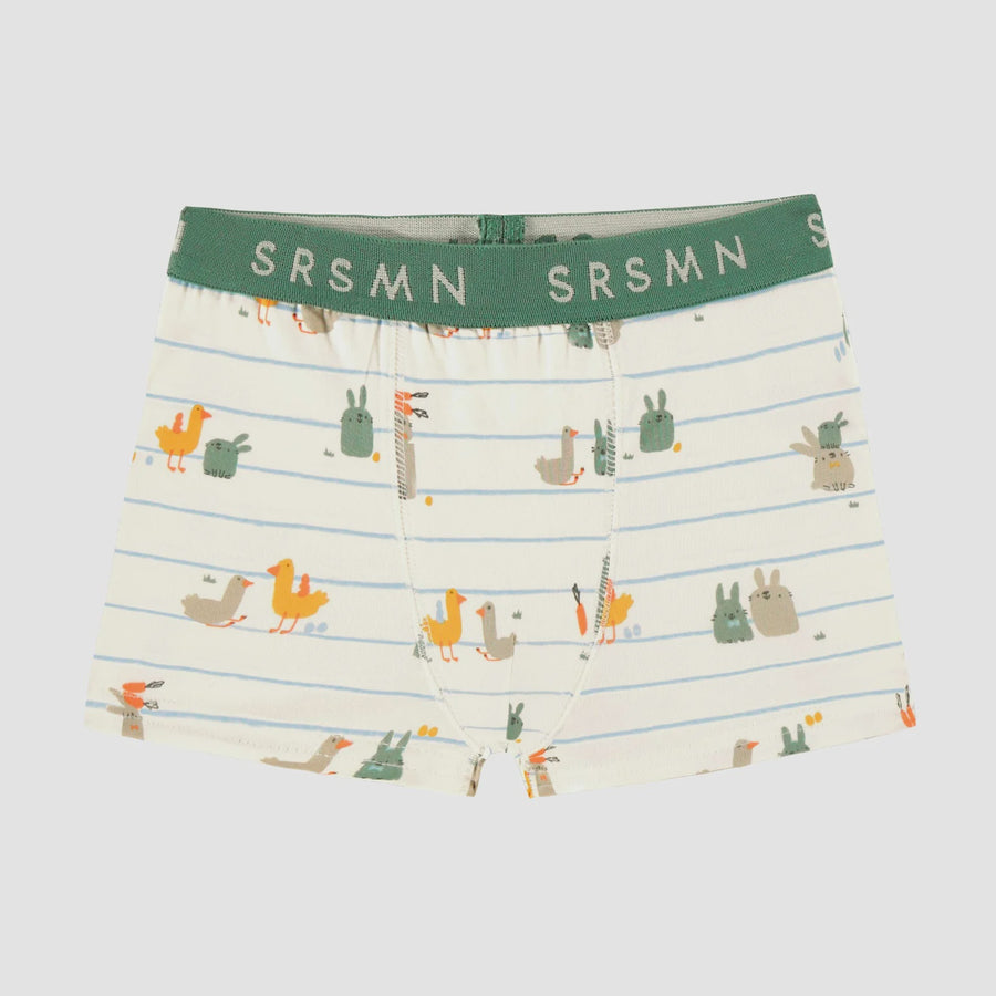 Souris Mini - Cream Fitted Boxer - Bunnies All Over Print