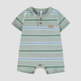 Souris Mini - Striped Knitted One Piece - Blue