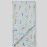 Lou Lou Lollipop - Muslin Swaddle - Painterly Seahorse